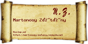 Martonosy Zétény névjegykártya